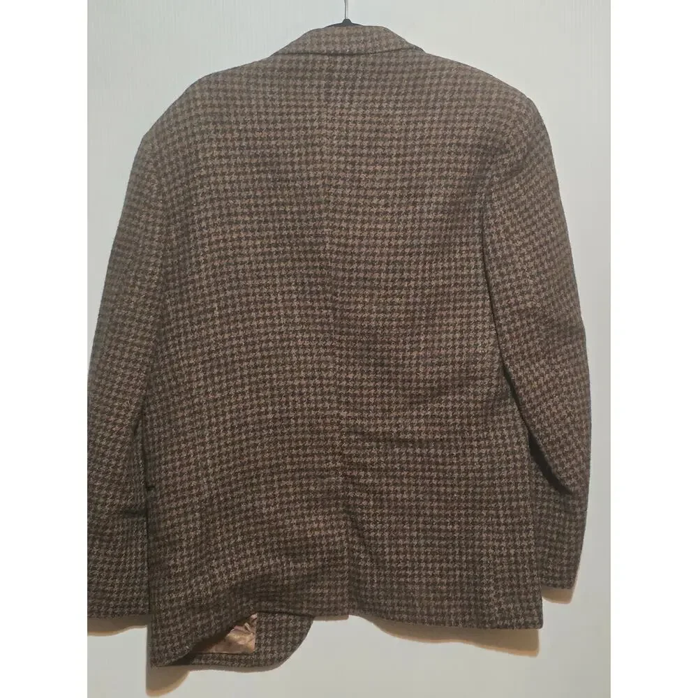VTG Harris Tweed Alexandre London Wool Blazer 40R Houndstooth Sport Coat Jacket